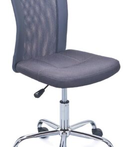 Inter Link - Silla de oficina para niños - Silla ergonómica giratoria - Altura regulable - Base de metal cromado - Funda de tejido Mesh transpirable - Giratoria 360° - Gris - Bonnie