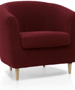 SOFASKINS® Funda para Sillon, Funda Sofa súper elástica, Funda para sofá con diseño Exclusivo, Transpirable y Duradera, Funda para sofá fácil de Colocar. Medidas 60-90 cm. Color Burdeos