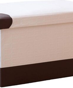 Banco de Almacenamiento de Entrada Taburete de Almacenamiento de Cuero Plegable Taburete de pie Taburete de Almacenamiento Otomanas Caja de Almacenamiento de Juguetes Taburete de a