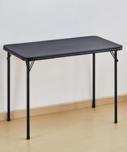 KAIHAOWIN Escritorio 97x47cm, Mesa de Ordenador/Mesa Plegable de Comedor, Mesa para Oficina en Casa Mesa Plegable Que Ahorra Espacio con Robusta Estructura Metálica, Negro