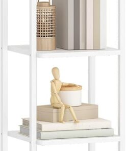 Hzuaneri Librería de 6 Niveles, Estantería Estrecha para Libros, 30 × 33 × 166 cm, Estantería para Oficina, Estudio, Sala de Estar, Dormitorio, Blanco BC24613W
