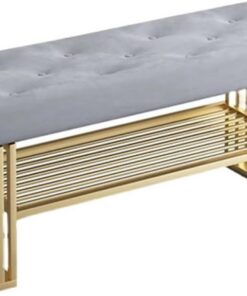 Genérico Banco Organizador de Zapatos con Asiento Acolchado, Zapatero otomano para recibidor, Almacenamiento al pie de la Cama, Mueble Elegante para el recibidor (Gris, 60 x 25 cm)