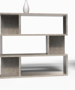 Mama Store Librería divisoria Modular versátil Minimalista 3 estantes – Cemento Claro 70 x 87 x 20 cm