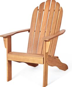 FANTASK Adirondack Silla de jardín de Madera de Acacia, hasta 160 kg, Silla de jardín, Silla Adirondack, Color Negro