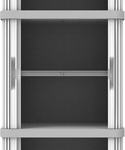 Terry, Rolling Space Cab 3, armario interior y exterior de 3 compartimentos con dos puertas correderas, 3 estantes interiores ajustables, gris, de plástico reciclado, dimensiones: 59 x 36 x 170 cm