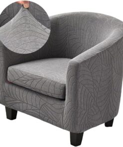 Highdi Funda Sillon Chesterfield 2 Piezas Gris Oscuro, Elásticas Fundas de Sillon con Funda de Asiento Antideslizante Fundas Protector de Butaca para Contador Dormitorio Bar Universal