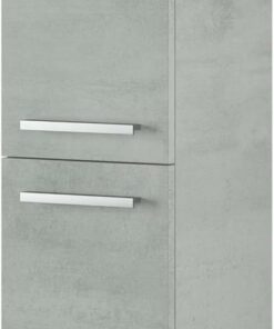 ARKITMOBEL Columna de Baño Suspendida 2 Puertas y 2 Estantes, 150x30x25 (AltoxAnchoxFondo -en cm), Color Cemento, Modelo Athena