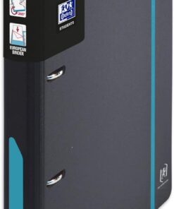 OXFORD European Binder For Students A4 - Archivador de anillas (30 mm, 4 anillos), color negro y azul