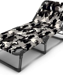 Tumbonas para Patio Tumbona, Tumbona con Almohadas y Almohadilla Gruesa Opcional Respaldo Ajustable 6 Posiciones Sillón reclinable portátil Duradero (Color : Gray, Size : Sin colchón)