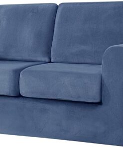 Leomix Fundas de sofá de Terciopelo con Funda de Respaldo separada y Funda de cojín de Asiento, con Protector de Muebles de Fondo elástico para niños y Mascotas,C,Loveseat