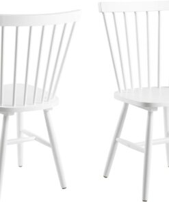 AC Design Furniture 63658 Silla de Comedor Susanne, Rubberwood, 2 Unidades, Color Blanco Lacado