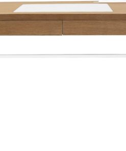 HOME DECO FACTORY - HD3760 Escritorio Moderno de Madera y Metal con Cajón - Diseño Elegante y Ergonómico - Ideal para Espacios Pequeños - Dimensiones 100 x 50 x 74 cm - Color Blanco