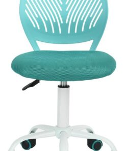 MEUBLE COSY Silla de Oficina Ergonómica, Silla de Escritorio Giratoria Regulable en Altura, sin Reposabrazos, con Ruedas para Teletrabajo, Estudio y Dormitorio, Turquesa