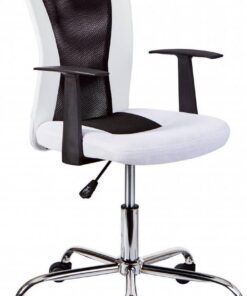 Inter Link - Silla giratoria infantil - Silla giratoria de oficina - Silla de oficina ergonómica - Silla de oficina - Altura regulable - Transpirable - Blanco y negro - Donny