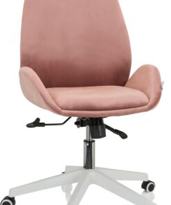 hjh OFFICE 729429 Silla de Escritorio AVEA Terciopelo Rosa Silla de Oficina giratoria de Altura Regulable con Respaldo Alto y ergonómico