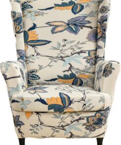 EBETA Funda de sillón para sillón con Orejas Completo, Funda Reclinable de Orejero (Amapola)