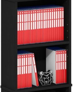 Furinno Jaya Torre de Almacenamiento Multimedia con 9 estantes y estantes Ajustables, Americano