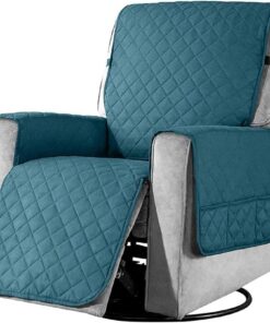 Fundas de Sillón Reclinable, Funda de Sofá de 1 Plaza Antideslizante para Sillas, Funda Suave Protectora Lavable para el Hogar con Niños y Mascotas, Pequeña (Azul Verde)