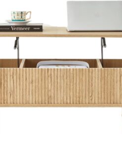 Mesa de Centro elevable para salón, Mesita de Salón o Comedor, Mesa Central para Sala de Estar, Espacio pequeño(39.3in)