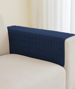 Muamar Funda para reposabrazos de sofá y sillón, antideslizante, protector para muebles, 1 unidad, 76 x 76 cm, azul oscuro