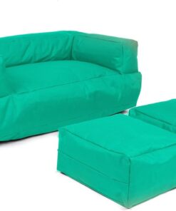 WELL HOME MOBILIARIO & DECORACIÓN Sillón 2 pl + puf niños Turquesa
