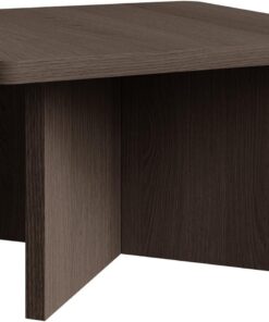 Selsey Mesa de Centro 60 cm Fresno – Mesa de Centro Moderna Cuadrada de Madera con Base de Diseño, Mesa Auxiliar para Salón, Coffee Table Estilo Japandi, Fabricada en Europa