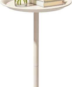 Mesa Auxiliar Redonda pequeña,Mesita Auxiliar de Pedestal,Mesa de Bebidas para Espacios pequeños,30.5 x 30.5 x 57cm,Negro