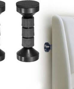 sourcing map 2 topes para cabecero, marco de cama roscado ajustable de 11 cm, herramienta antivibración, estabilizador de muebles para sofá, marco de cama, estantería, armario, color negro