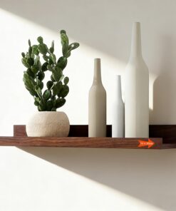 Baldas Flotantes Pared 30 cm, Horizontal Diseño Estante Flotante De Pino, Estanteria Baño para Cocina, Salón y Oficina, Color Nogal Estanteria Pared Madera, para Montaje en Pared