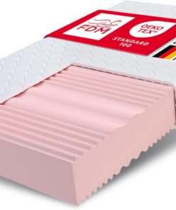 FDM Colchón de 140 x 200 cm, dureza H3 H4, Altura 24 cm, colchón de Espuma fría de Doble Cara, colchón de Espuma HR 7 Zonas de Confort con Tejido hipoalergénico Lavable, Funda Oeko-Tex Verdura MAX