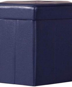 Tocador Reposapiés Sofá Taburete, el hogar Puede Sentarse Banco de Almacenamiento Banco de Zapatos Taburete Hexagonal de Almacenamiento de PU 43 × 39.5cm Asiento Taburete para pies