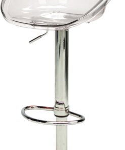 Grandsoleil Upon Sphere - Taburete de Bar Ajustable a Gas, 49,5 x 43,5 x 106 cm, policarbonato Transparente, Color Blanco