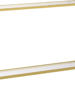 HOOBRO Mesa Consola de Entrada, 100 cm con Cristal Templado, Aparador de Cristal, Mesa Exposición, Salón, Entrada, Pasillo, Dorado Metálico y Transparente EGD04XG01