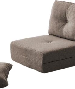 Silla Tipo puf Sofá Cama Plegable y Perezoso con Funda Lavable, sillón reclinable Tatami, Asiento Junto a la Ventana Sofá Pera(Bruin)
