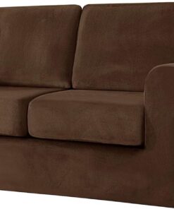 Leomix Fundas de sofá de Terciopelo con Funda de Respaldo separada y Funda de cojín de Asiento, con Protector de Muebles de Fondo elástico para niños y Mascotas,A,Loveseat