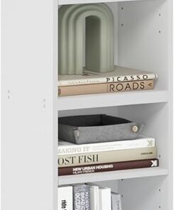 Furinno PASIR Estantería De 8 Niveles con Estante Abierto, 24 X 30 X 180 Cm, para Salón, Dormitorio Y Oficina, Color Blanco