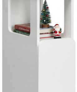 Afuly Mesita de Noche Estrecha Mesa Auxiliar con Cajón y Estante Abierto 20x35x55cm Uso Flexible Izquierda/Derecha Mesilla de Noche Moderna para Dormitorio y Sala de Estar, Blanca