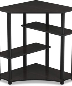 Furinno Turn-N-Tube Escritorio De Esquina, Madera, Espresso/Negro, 57.15 x 57.15 x 72.39 cm
