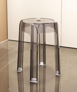 Taburetes de bar de acrílico transparente, apilables, transparentes, taburetes decorativos sin respaldo para el hogar, cafetería, uso en interiores y exteriores