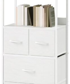 Somdot Unidad de Estantería Libros con Almacenamiento Abierto de 5 Niveles, Librería Estantería Independiente de Pie, 30 Profundo x 51,5 Ancho x 128,5 Alto (4 Cajones), Blanca