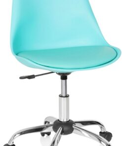 hjh OFFICE 742009 Silla de Oficina Giratoria Fancy Pro Piel sintética Turquesa, Sillas de Escritorio con Ruedas, Estilo nórdico, Altura Ajustable