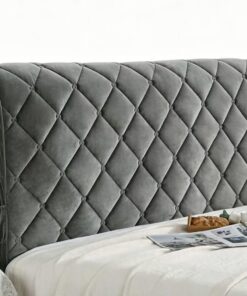 Cubiertas De Cabecera De Cama Estirada,Cubierta Protector A Prueba Polvo(Gris,180CM)