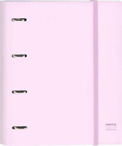 Safta - Carpeta 4 Anillas de 35 cm con 100 Hojas A4, Ideal para Niños de Diferentes Edades, Cómoda y Versátil, Calidad y Resistencia, 27x3.5x32 cm, Color Rosa