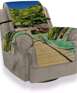 A.Monamour Fundas Decorativas para Sofás Isla Bali Playa Tropical Palmera Puente De Madera Muelle Océano Terciopelo Fundas de Sillón Sofá Protector Funda de Sofá 1 Plaza 2 Plazas 3 Plazas