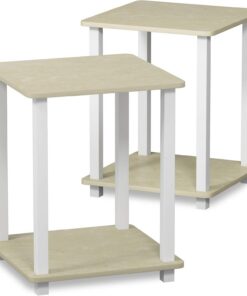 Furinno Simplistic Mesas Auxiliares, Madera compuesta, Mármol artístico, 39.62 x 39.62 x 49.78 cm