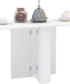 Suarez Swing Mesa Cocina Melamina abatible Plegable Color Blanco 18-135x75x80 cm