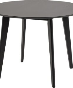 AC Design Furniture Roxanne Mesa De Comedor, Negra, Chapada En Roble/Madera De Caucho, lar.: 105 × an.: 105 × al.: 76 cm, 1 pza.