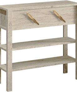 Elegante Mueble de Pared con Aspecto travertino, 90 x 85 x 30 cm, 100% melamina, 18 mm de Grosor, solución de Almacenamiento Elegante