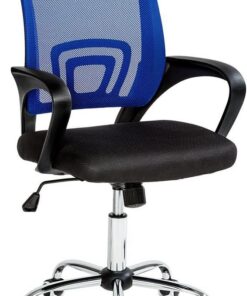 La Silla Española Ribadeo Silla de Oficina sin Reposacabezas, Poliéster y Rejilla, azul, 53.5x57x98 cm