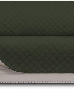 Easy-Going Funda Reversible para sofá de 4 plazas, Resistente al Agua, con Varillas de Espuma y Correas elásticas, Protector de Muebles para Mascotas, niños, Perros, Gatos (XXL, Verde Militar/Beige) | Sofá XXL, funda lavable para perros, resistente al agua, sala de estar, funda de sofá antideslizante, apta para mascotas